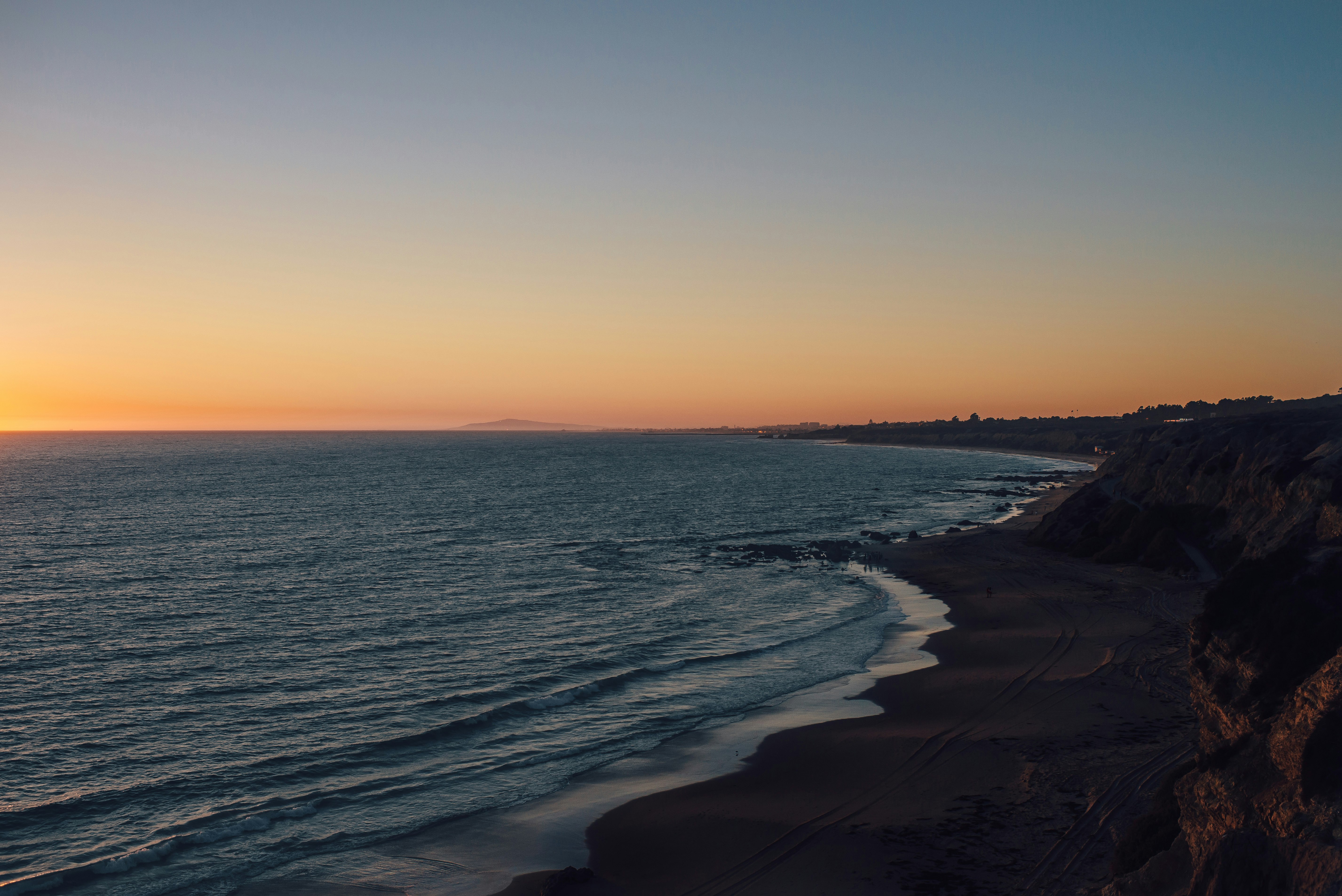 seashore during sunset